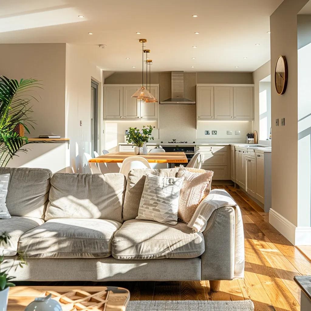 Renovated Cardiff home interior showcasing modern kitchen and living space