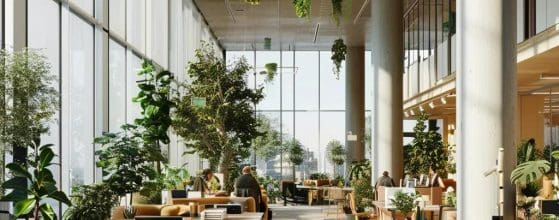 Modern office design promoting productivity and employee wellbeing